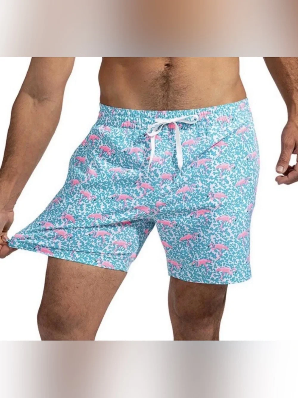 Chubbies The Domingos Are For Flamingos 7” Classic Swim Trunk Size Medium